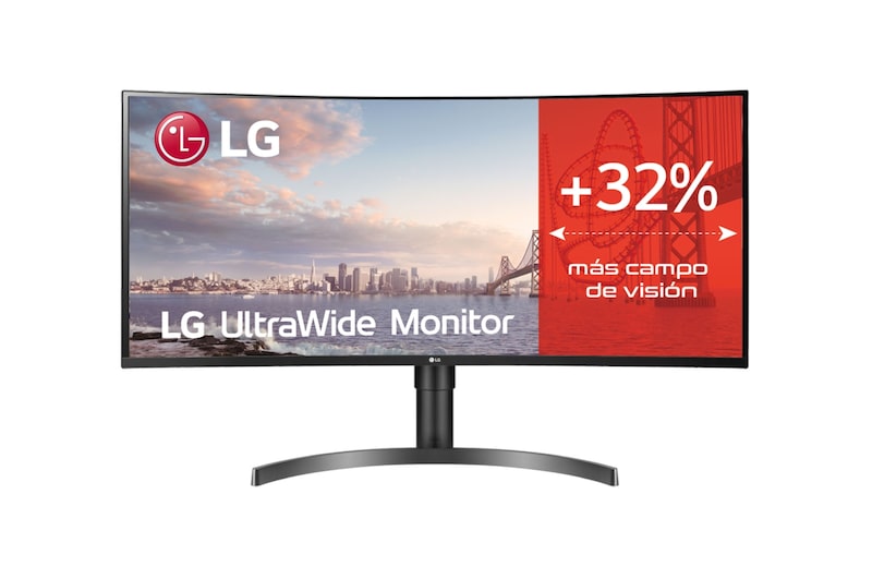 LG 35WN73A-B - Monitor Ultrapanoramico 21:9 LG UltraWide (Panel VA: 3440x1440, 300cd/m², 1500:1, sRGB>99%); diag. 88,9cm; entr.: HDMIx2, DPx1, USB-Ax2, USB-Cx1; HDR10; Ajust. en altura e inclinación., 35WN73A-B