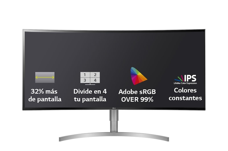 LG  Monitor  ULTRAWIDE 38WK95C-W.AEU de 38" (CURVE) 95,29 cm con panel 3840 x 1600 (QHD+) IPS, G, 38WK95C-W