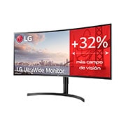 LG 38WN75C - Monitor Ultrapanoramico 21:9 LG UltraWide (Panel IPS: 3840x1600, 300cd/m², 1000:1, sRGB>99%, curvo); diag. 95,3cm; entr.: HDMIx2, DPx1, Thunderbolt™ 3; Ajust. en altura e inclinación., 38WN75C-B