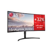 LG 38WN75C - Monitor Ultrapanoramico 21:9 LG UltraWide (Panel IPS: 3840x1600, 300cd/m², 1000:1, sRGB>99%, curvo); diag. 95,3cm; entr.: HDMIx2, DPx1, Thunderbolt™ 3; Ajust. en altura e inclinación., 38WN75C-B