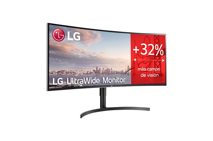 LG 38WN75C - Monitor Ultrapanoramico 21:9 LG UltraWide (Panel IPS: 3840x1600, 300cd/m², 1000:1, sRGB>99%, curvo); diag. 95,3cm; entr.: HDMIx2, DPx1, Thunderbolt™ 3; Ajust. en altura e inclinación., 38WN75C-B