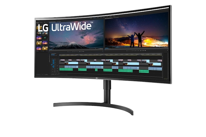 LG 38WN75C - Monitor Ultrapanoramico 21:9 LG UltraWide (Panel IPS: 3840x1600, 300cd/m², 1000:1, sRGB>99%, curvo); diag. 95,3cm; entr.: HDMIx2, DPx1, Thunderbolt™ 3; Ajust. en altura e inclinación., 38WN75C-B