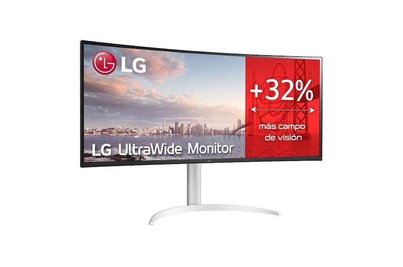 LG 38WQ75C-B - Monitor Ultrapanoramico 21:9 LG UltraWide (Panel IPS:3840x1600, 300cd/m², 1000:1, DCI-P3 >95%); diag. 95,3cm; entr.: HDMIx2, DPx1; 2PBP; Ajust. en inclinación., 38WQ75C-W