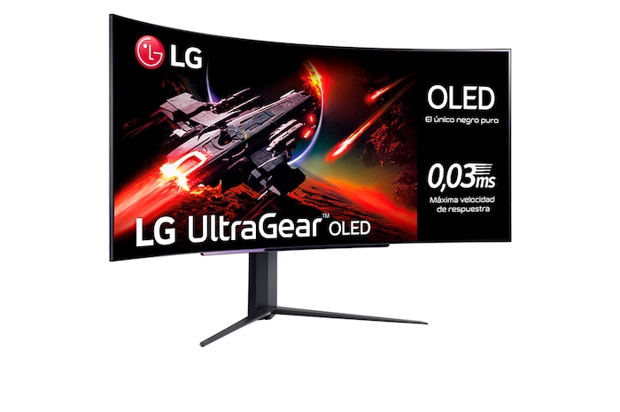 LG UltraGear™ de 45 pulgadas Monitor Gaming Curvo OLED WQHD de 240Hz | 0.03ms tiempo de respuesta, Compatible con G-SYNC®, FreeSync™ Premium Pro, 45GR95QE-B