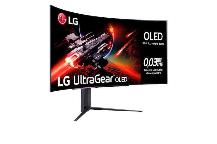 LG UltraGear™ de 45 pulgadas Monitor Gaming Curvo OLED WQHD de 240Hz | 0.03ms tiempo de respuesta, Compatible con G-SYNC®, FreeSync™ Premium Pro, 45GR95QE-B