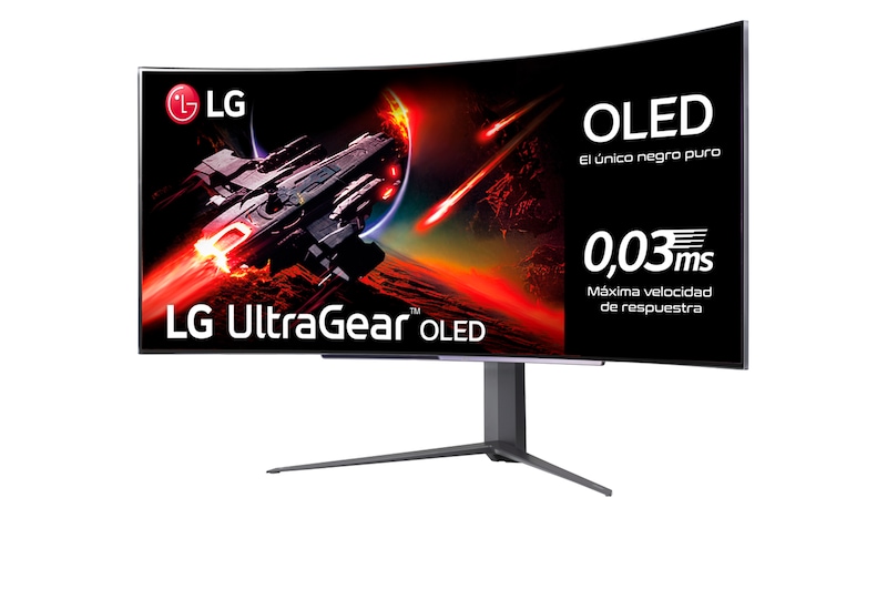 LG UltraGear™ de 45 pulgadas Monitor Gaming Curvo OLED WQHD de 240Hz | 0.03ms tiempo de respuesta, Compatible con G-SYNC®, FreeSync™ Premium Pro, 45GR95QE-B