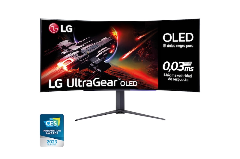 LG UltraGear™ de 45 pulgadas Monitor Gaming Curvo OLED WQHD de 240Hz | 0.03ms tiempo de respuesta, Compatible con G-SYNC®, FreeSync™ Premium Pro, 45GR95QE-B