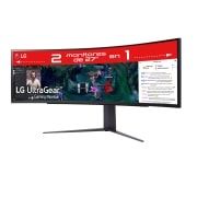 LG Outlet Monitor gaming LG UltraGear (VA: 5120 x 1440, 32:9, 450cd/m², 2500:1, 1ms, 240Hz, DCI-P3>90%, HDR10); diag. 123.8cm; entr.: HDMI 2.1 x2, DPx1, USB-Ax3; AMD FreeSync™ Premium,Hexagon Lighting., 49GR85DC-B.OUTLET