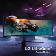 LG Outlet Monitor gaming LG UltraGear (VA: 5120 x 1440, 32:9, 450cd/m², 2500:1, 1ms, 240Hz, DCI-P3>90%, HDR10); diag. 123.8cm; entr.: HDMI 2.1 x2, DPx1, USB-Ax3; AMD FreeSync™ Premium,Hexagon Lighting., 49GR85DC-B.OUTLET