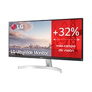 LG 29WN600-W - Monitor Ultrapanoramico 21:9 LG UltraWide (Panel IPS: 2560x1080, 400cd/m², 1000:1, sRGB>99%); diag. 73cm; entr.: HDMIx2, DPx1; altavoces 2x7W; Ajust. en inclinación., 29WN600-W
