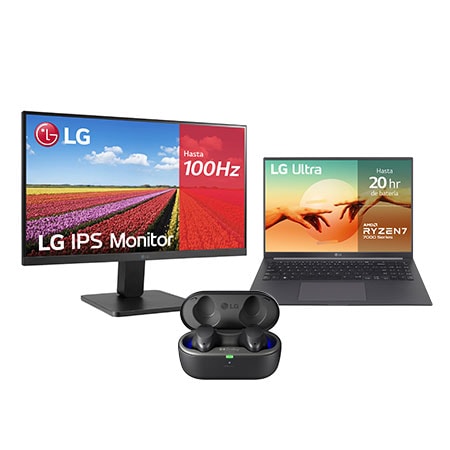 Vista frontal de Kit Home Office - 16U70R-G + 27MR400-B + T90S negro 16U7027MR-B.EEU