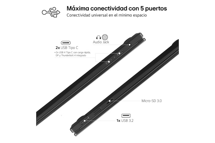 LG gram 2 en 1 de 14 pulgadas Laptotp Ligero con Pantalla táctil y 16GB RAM Intel® Core™ Ultra 7 | Windows 11, Pantalla IPS Antirreflejo, 14T90S-G.AA75B