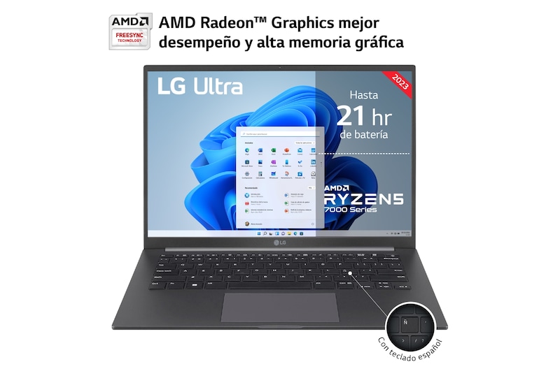 LG Ultra 14U70R/ Windows 11 Home/ R5/ 8GB/ 512GB SSD/ 1,29Kg/ 21h, 14U70R-G.AR56B