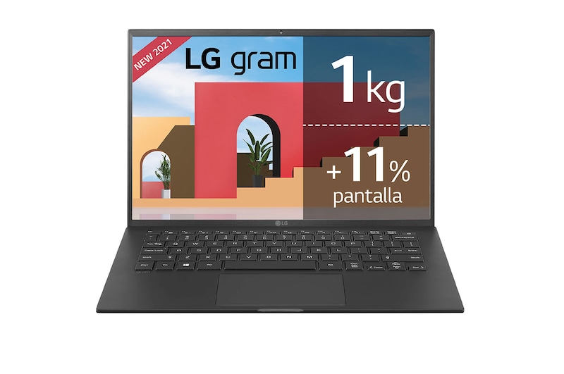 LG gram 14Z90P Windows 11 Home - Portátil ultraligero de 35,56cm (14") WUXGA 16:10 IPS (1kg, autonomía 18,5h. Intel Evo<sup>TM</sup> i5 11ª gen., Iris Xe,  16GB RAM, 512GB SSD NVMe) Negro - Teclado Español, 14Z90P-G-AA68B