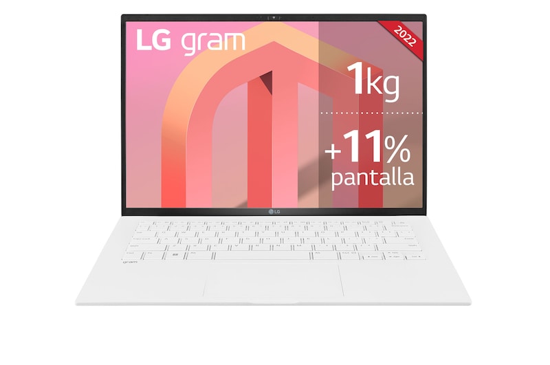 LG gram 14Z90Q Windows 11 Home - Portátil ultraligero de 35,56cm (14") WUXGA 16:10 IPS (1kg, autonomía 18,5h. Intel EvoTM i7 12ª gen., Iris Xe,  16GB RAM, 512GB SSD NVMe) Blanco - Teclado Español, 14Z90Q-G.AA74B