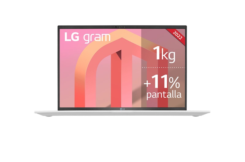 LG gram 14Z90Q Windows 11 Home - Portátil ultraligero de 35,56cm (14") WUXGA 16:10 IPS (1kg, autonomía 18,5h. Intel EvoTM i7 12ª gen., Iris Xe,  16GB RAM, 512GB SSD NVMe) Blanco - Teclado Español, 14Z90Q-G.AA74B