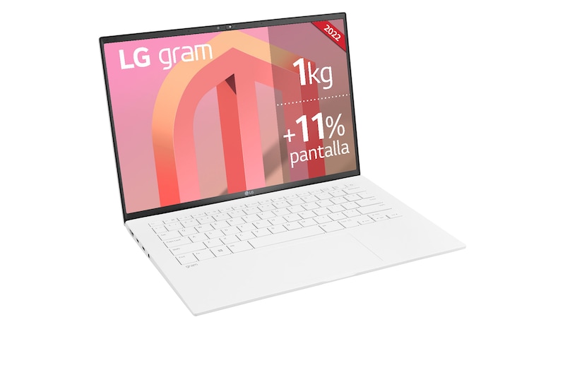LG gram 14Z90Q Windows 11 Home - Portátil ultraligero de 35,56cm (14") WUXGA 16:10 IPS (1kg, autonomía 18,5h. Intel EvoTM i7 12ª gen., Iris Xe,  16GB RAM, 512GB SSD NVMe) Blanco - Teclado Español, 14Z90Q-G.AA74B