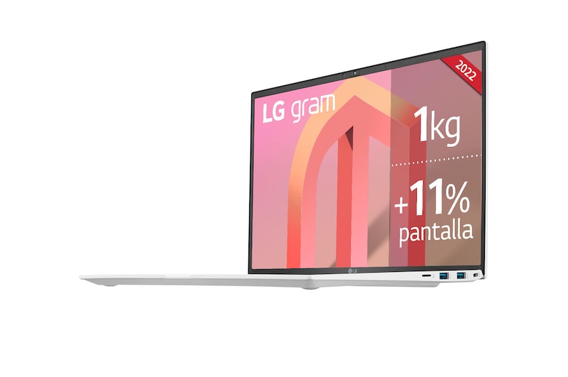 LG gram 14Z90Q Windows 11 Home - Portátil ultraligero de 35,56cm (14") WUXGA 16:10 IPS (1kg, autonomía 18,5h. Intel EvoTM i7 12ª gen., Iris Xe,  16GB RAM, 512GB SSD NVMe) Blanco - Teclado Español, 14Z90Q-G.AA74B