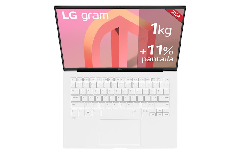 LG gram 14Z90Q Windows 11 Home - Portátil ultraligero de 35,56cm (14") WUXGA 16:10 IPS (1kg, autonomía 18,5h. Intel EvoTM i7 12ª gen., Iris Xe,  16GB RAM, 512GB SSD NVMe) Blanco - Teclado Español, 14Z90Q-G.AA74B