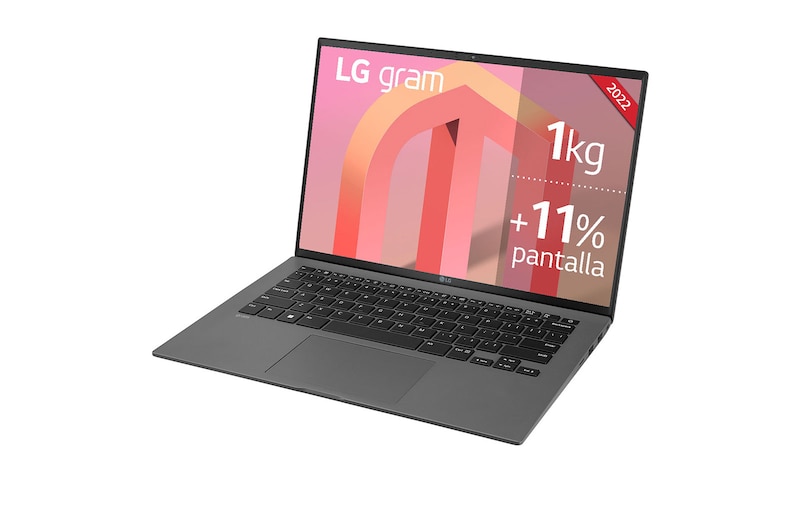LG gram 14Z90Q Windows 11 Home - Portátil ultraligero de 35,56cm (14") WUXGA 16:10 IPS (1kg, autonomía 14h. Intel EvoTM i7 12ª gen., Iris Xe,  16GB RAM, 512GB SSD NVMe) Plata - Teclado Español, 14Z90Q-G.AA76B
