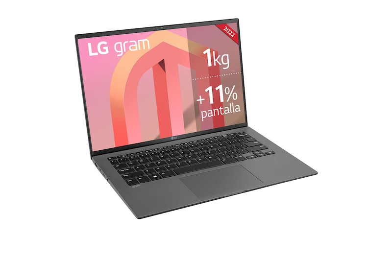 LG gram 14Z90Q Windows 11 Home - Portátil ultraligero de 35,56cm (14") WUXGA 16:10 IPS (1kg, autonomía 14h. Intel EvoTM i7 12ª gen., Iris Xe,  16GB RAM, 512GB SSD NVMe) Plata - Teclado Español, 14Z90Q-G.AA76B