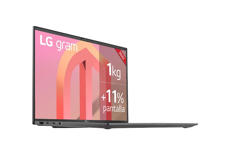 LG gram 14Z90Q Windows 11 Home - Portátil ultraligero de 35,56cm (14") WUXGA 16:10 IPS (1kg, autonomía 14h. Intel EvoTM i7 12ª gen., Iris Xe,  16GB RAM, 512GB SSD NVMe) Plata - Teclado Español, 14Z90Q-G.AA76B
