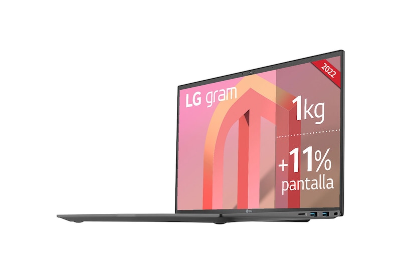 LG gram 14Z90Q Windows 11 Home - Portátil ultraligero de 35,56cm (14") WUXGA 16:10 IPS (1kg, autonomía 14h. Intel EvoTM i7 12ª gen., Iris Xe,  16GB RAM, 512GB SSD NVMe) Plata - Teclado Español, 14Z90Q-G.AA76B
