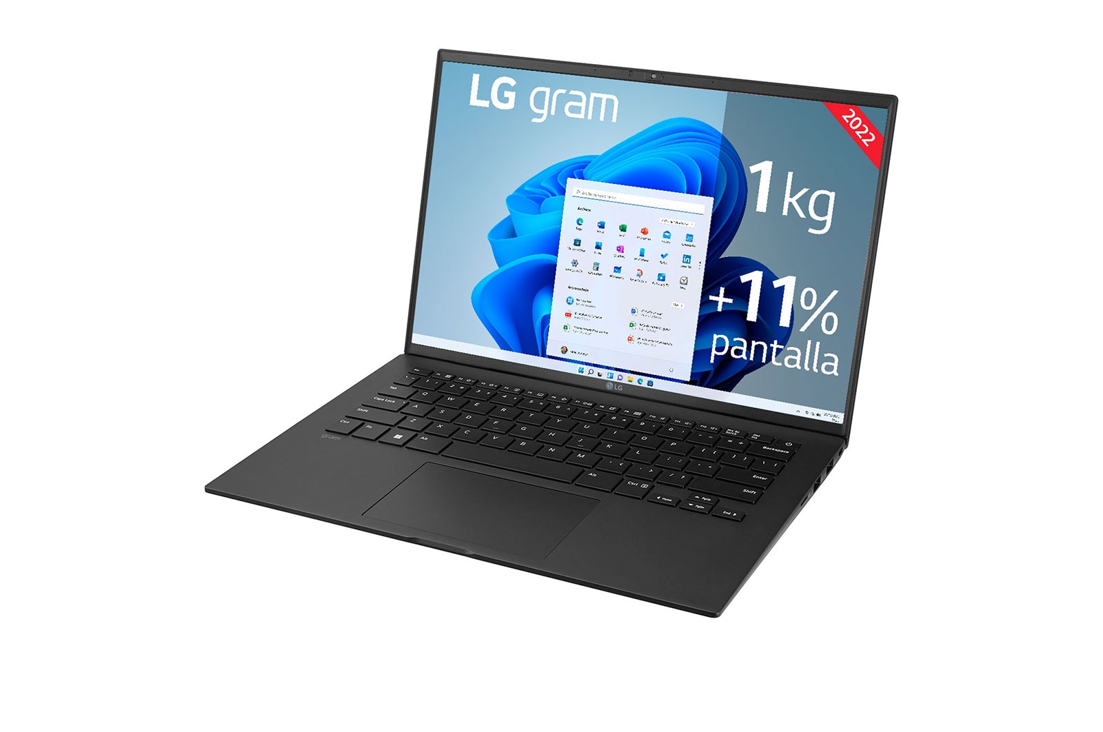 LG gram 14Z90Q Windows 11 Home - Portátil ultraligero de 35,56cm (14") WUXGA 16:10 IPS (1kg, autonomía 14h. Intel EvoTM i7 12ª gen., Iris Xe,  32GB RAM, 1TB SSD NVMe) Negro - Teclado Español, 14Z90Q-G.AD78B