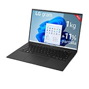 LG gram 14Z90Q Windows 11 Home - Portátil ultraligero de 35,56cm (14") WUXGA 16:10 IPS (1kg, autonomía 14h. Intel EvoTM i7 12ª gen., Iris Xe,  32GB RAM, 1TB SSD NVMe) Negro - Teclado Español, 14Z90Q-G.AD78B