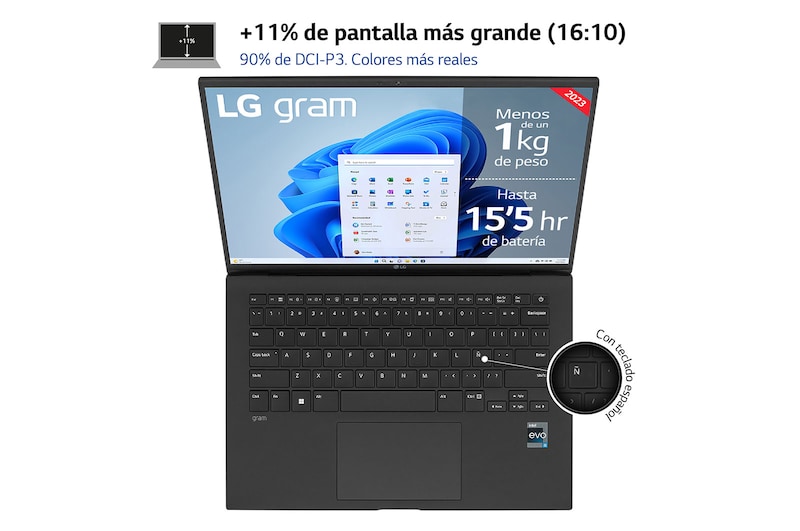 LG gram 14Z90R/ Windows 11 Home/ i7/ 32GB/ 1TB SSD/ 1Kg/ 24,5h, 14Z90R-G.AD78B