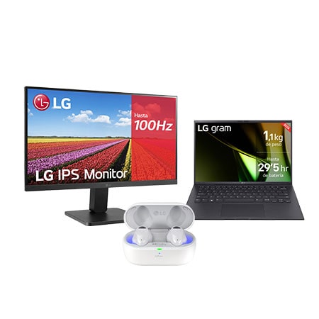 Vista frontal de Kit Home Office - 14Z90S-G + 27MR400-B + T90S white 14Z90SG-W.EEU
