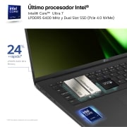 LG Laptop ligero gram de 14 pulgadas con 32GB de RAM Intel® Core™ Ultra 7 | Windows 11, pantalla IPS antirreflejos, 14Z90S-G.AD76B