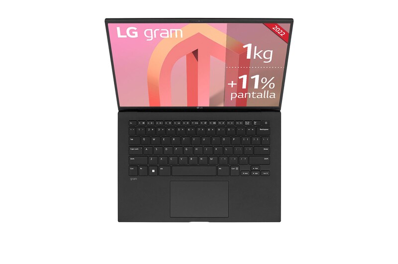 LG gram 14ZB90Q Windows 11 Home - Portátil ultraligero de 35,56cm (14") WUXGA 16:10 IPS (1kg, autonomía 14h. Intel EvoTM i5 12ª gen., Iris Xe,  8GB RAM, 512GB SSD NVMe) Negro - Teclado Español, 14ZB90Q-G.AR55B