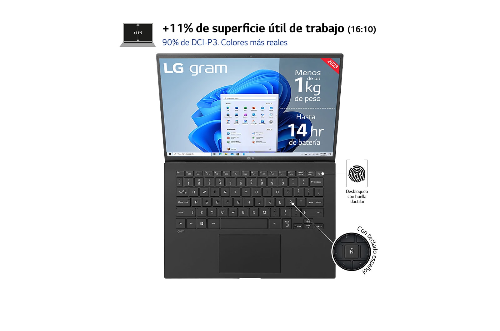 LG gram 14ZB90R/ Windows 11 Home/ i5/ 16GB/ 512GB SSD/ 1Kg/ 24,5h, 14ZB90R-G.AA55B