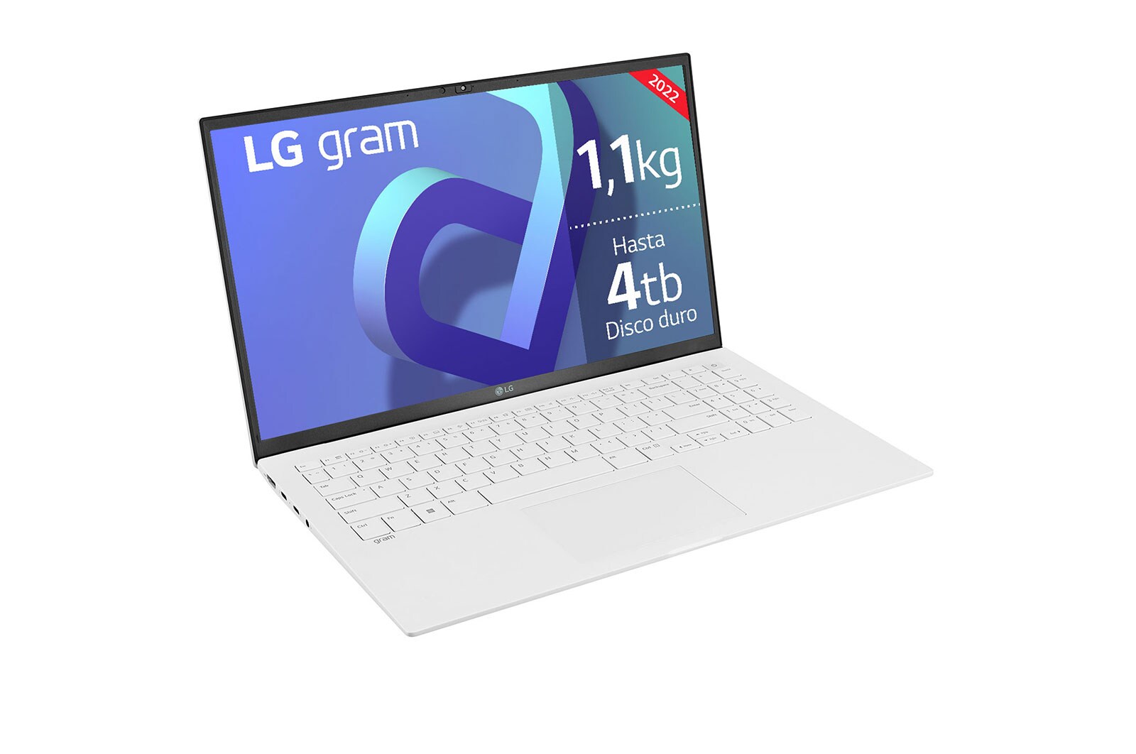 LG gram 15Z90Q Windows 11 Home - Portátil ultraligero de 39,6cm (15") FHD 16:9 IPS (1,1kg, autonomía 13h. Intel Evo<sup>TM</sup> i7 12ª gen., Iris Xe,  16GB RAM, 512GB SSD NVMe) Blanco - Teclado Español, 15Z90Q-G.AA74B