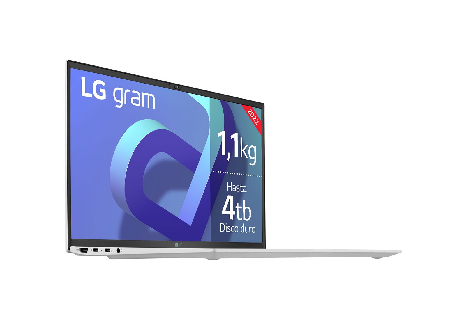 LG gram 15Z90Q Windows 11 Home - Portátil ultraligero de 39,6cm (15") FHD 16:9 IPS (1,1kg, autonomía 13h. Intel Evo<sup>TM</sup> i7 12ª gen., Iris Xe,  16GB RAM, 512GB SSD NVMe) Blanco - Teclado Español, 15Z90Q-G.AA74B