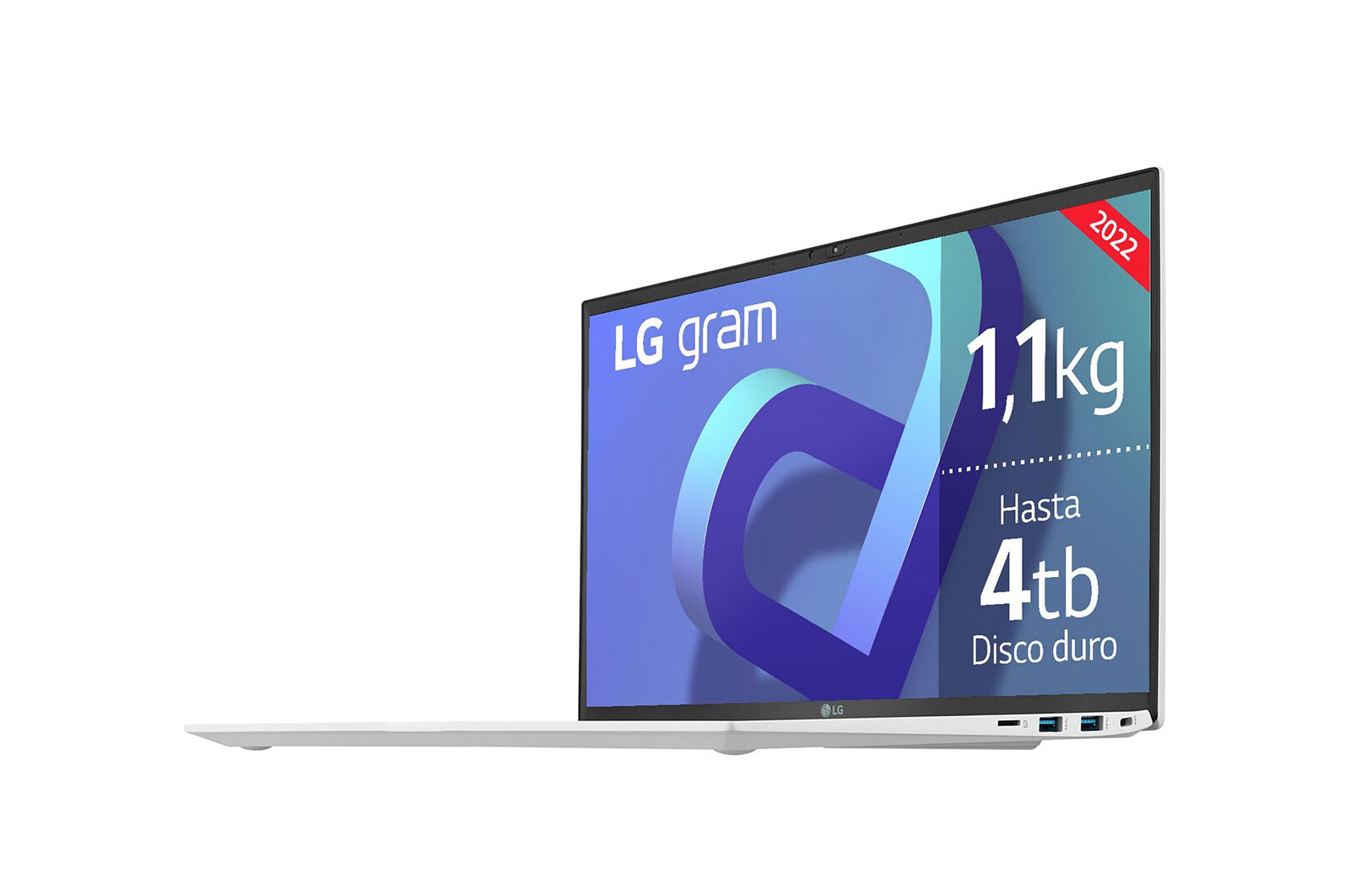 LG gram 15Z90Q Windows 11 Home - Portátil ultraligero de 39,6cm (15") FHD 16:9 IPS (1,1kg, autonomía 13h. Intel Evo<sup>TM</sup> i7 12ª gen., Iris Xe,  16GB RAM, 512GB SSD NVMe) Blanco - Teclado Español, 15Z90Q-G.AA74B