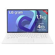 LG gram 15Z90Q Windows 11 Home - Portátil ultraligero de 39,6cm (15") FHD 16:9 IPS (1,1kg, autonomía 13h. Intel Evo<sup>TM</sup> i7 12ª gen., Iris Xe,  16GB RAM, 512GB SSD NVMe) Blanco - Teclado Español, 15Z90Q-G.AA74B