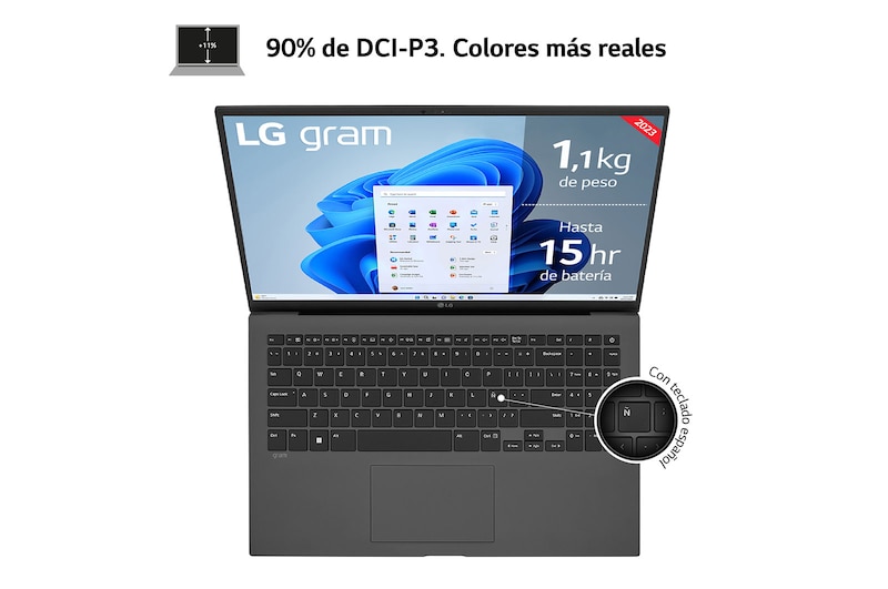 LG gram 15Z90R/ Windows 11 Home/ i7/ 32GB/ 512GB SSD/ 1,14Kg/ 22h, 15Z90R-G.AD76B