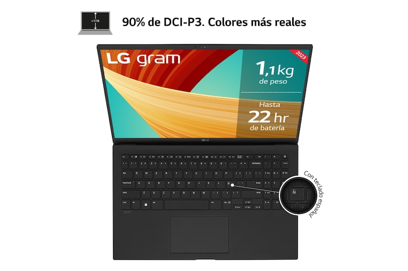LG gram de 15 pulgadas Latpto Ligero de 16GB RAM Intel® Core™ i7 | Windows 11, Pantalla IPS Antirreflejo, 15ZD90R-V.AX55B