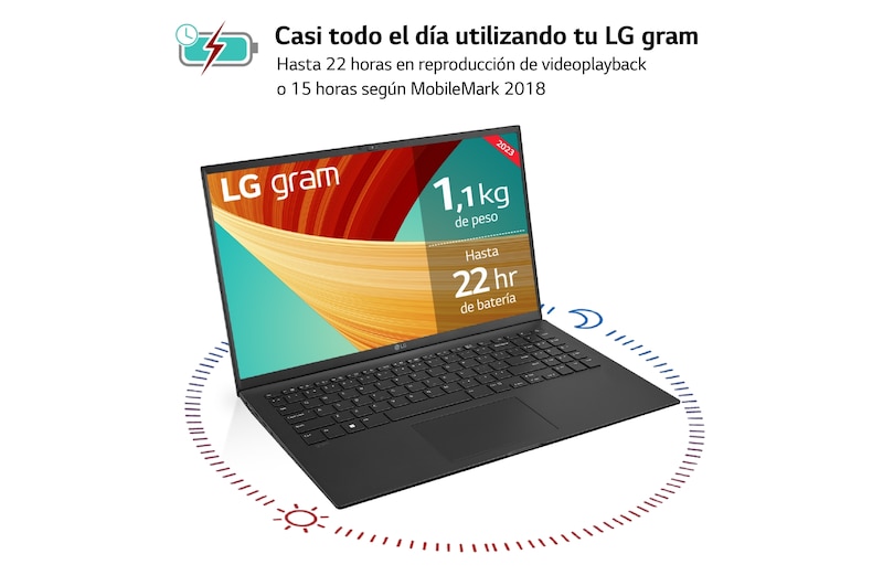 LG gram de 15 pulgadas Latpto Ligero de 16GB RAM Intel® Core™ i7 | Windows 11, Pantalla IPS Antirreflejo, 15ZD90R-V.AX55B