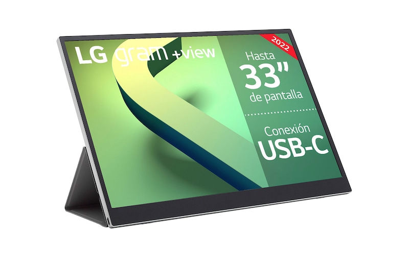 LG gram +view – Pantalla Dual Portátil 32:10 (16” WQXGA 16:10 (2560 x 1600) Panel IPS, DCI-P3 99%, Antireflejos, Rotación Automática); USB Type-C™; Ultraligera de sólo 670g de peso., 16MQ70