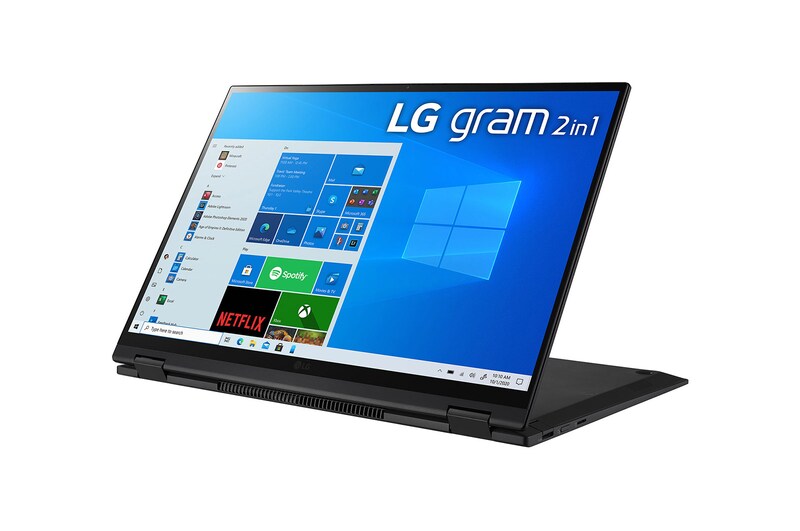 LG gram 16T90P-G.AA78B <br>Windows 10 Home – Portátil convertible 2en1 ultraligero de 40,6cm (16'') WQXGA 16:10 IPS (1,4kg, autonomía 16h, Intel EvoTM i7 11ª gen., Iris Xe, 16GB RAM, 512GB SSD NVMe) Negro - Teclado Español, 16T90P-G-AA78B