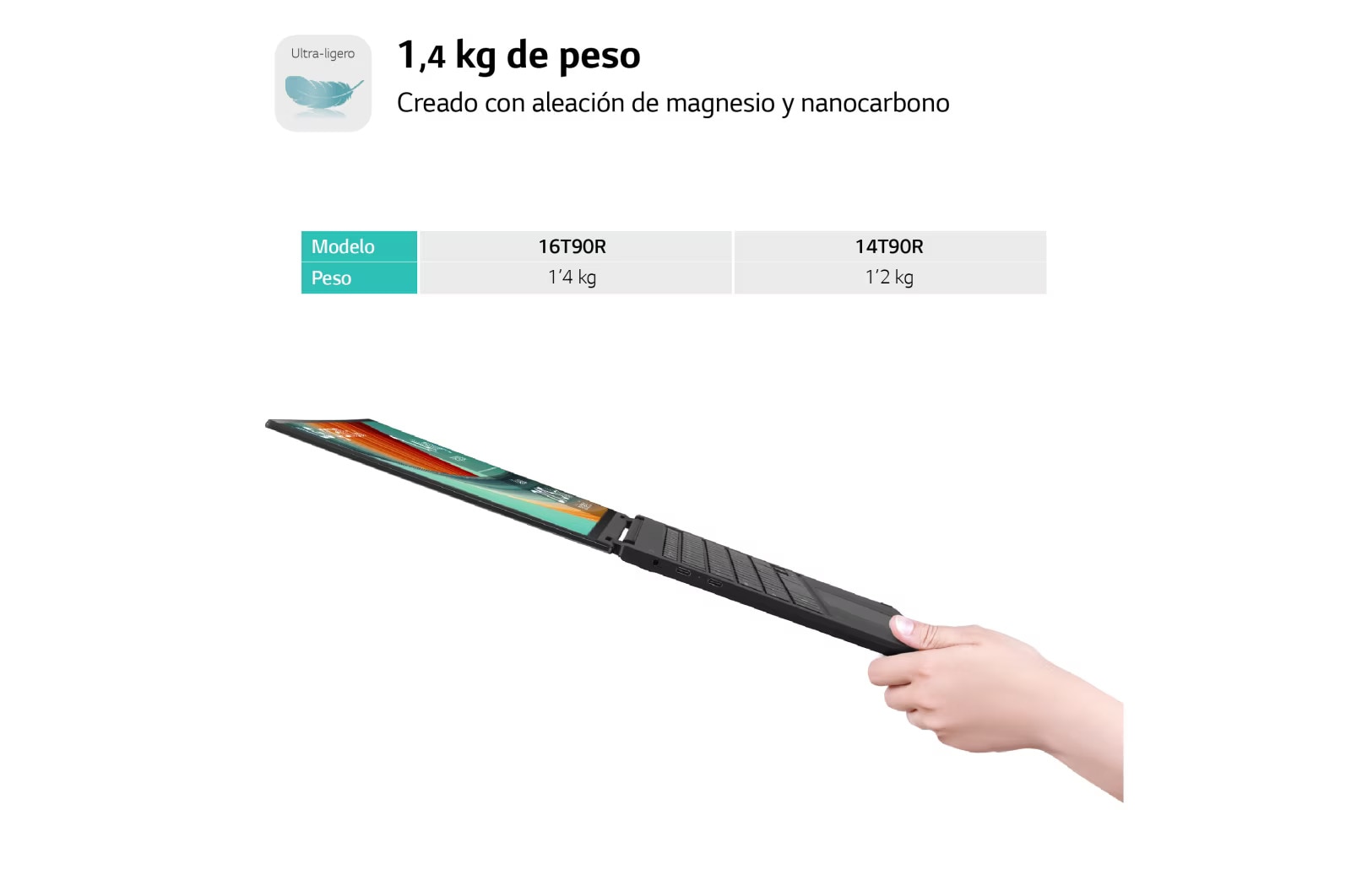 LG gram 2 en 1 de 16 pulgadas Laptop Ligero con Pantalla táctil y 16GB RAM Intel® Core™ i7 | Windows 11, 512GB SSD, 16T90R-G.AA75B