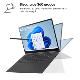 LG Outlet LG gram Pro 2 en 1 16T90SP Windows 11 Home/ Intel Core Ultra 7 / 16GB/ 512GB SSD/ 1,3Kg/ 20,5h, 16T9SPKAA75.OUTLET
