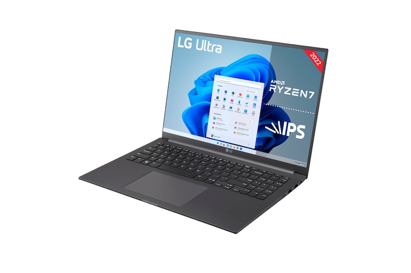 LG Ultra 16U70Q Windows 11 Home-Portátil de 40,6cm (16'') WUXGA IPS (1,65kg, autonomía 11h,5h, AMD Ryzen™ 5 (5625U), 8GB RAM, 512GB SSD NVMe) Plateado, 11h - Teclado Español, 16U70Q-G.AR56B