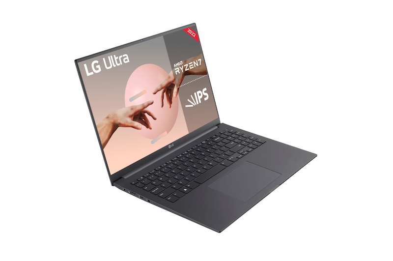 LG Ultra 16U70Q Windows 11 Home-Portátil de 40,6cm (16'') WUXGA IPS (1,65kg, autonomía 11h,5h, AMD Ryzen™ 5 (5625U), 8GB RAM, 512GB SSD NVMe) Plateado, 11h - Teclado Español, 16U70Q-G.AR56B