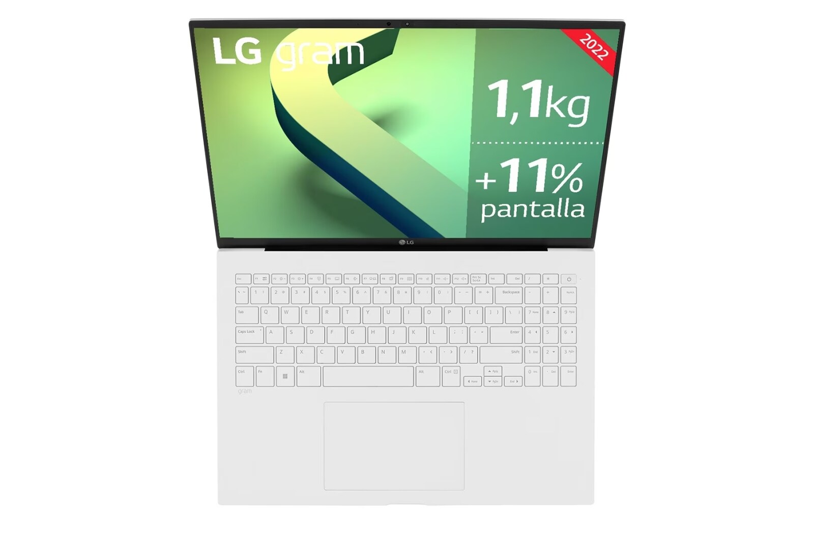 LG gram 16Z90Q Windows 11 Home - Portátil ultraligero de 40,6cm (16") WQXGA 16:10 IPS (1,2 Kg, autonomía 13h, Intel EvoTM i7 12ª gen., Iris Xe,  16GB RAM, 512GB SSD NVMe) Blanco - Teclado Español, 16Z90Q-G.AA74B