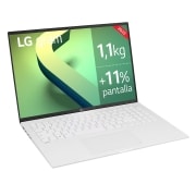 LG gram 16Z90Q Windows 11 Home - Portátil ultraligero de 40,6cm (16") WQXGA 16:10 IPS (1,2 Kg, autonomía 13h, Intel EvoTM i7 12ª gen., Iris Xe,  16GB RAM, 512GB SSD NVMe) Blanco - Teclado Español, 16Z90Q-G.AA74B