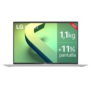LG gram 16Z90Q Windows 11 Home - Portátil ultraligero de 40,6cm (16") WQXGA 16:10 IPS (1,2 Kg, autonomía 13h, Intel EvoTM i7 12ª gen., Iris Xe,  16GB RAM, 512GB SSD NVMe) Blanco - Teclado Español, 16Z90Q-G.AA74B